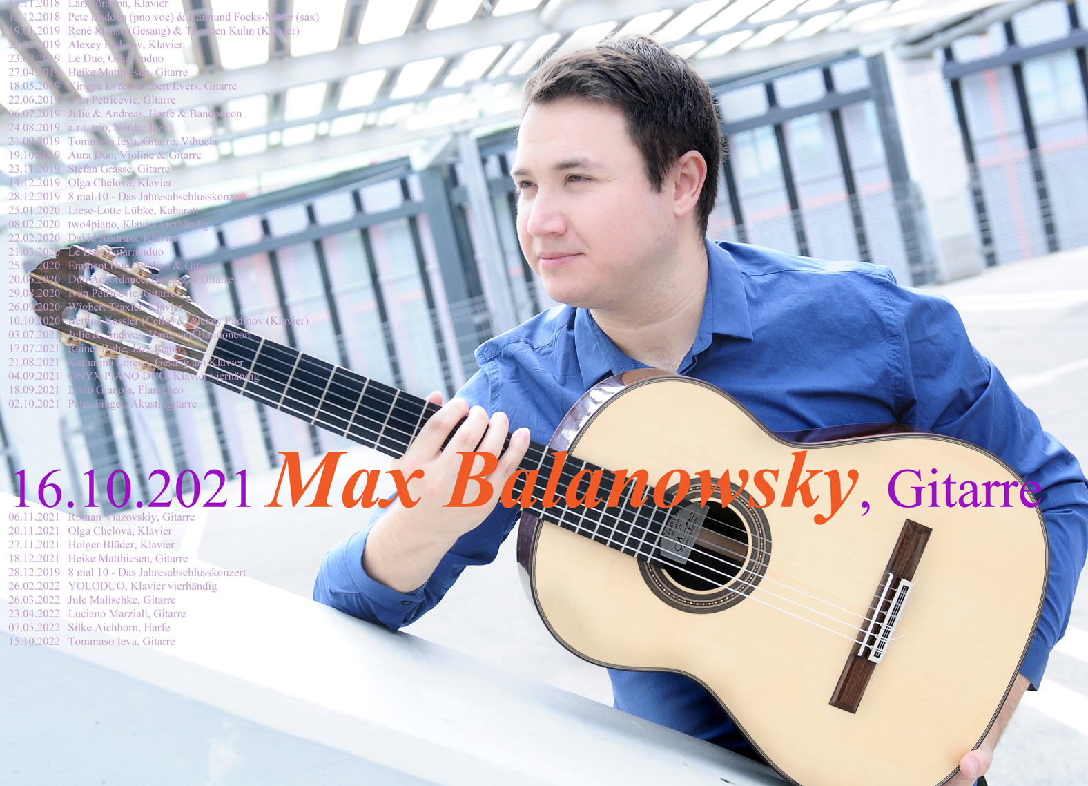am 16.10. kommt Max Balanowsky, Gitarre